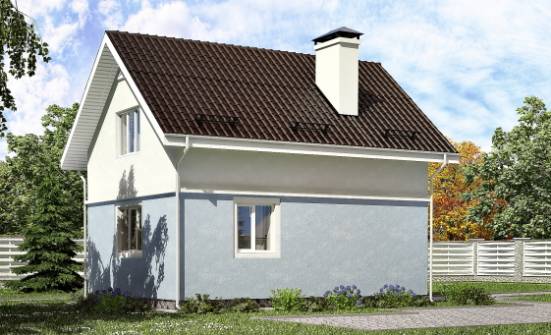 095-002-П Проект двухэтажного дома с мансардным этажом, бюджетный загородный дом из твинблока Карачаевск | Проекты домов от House Expert