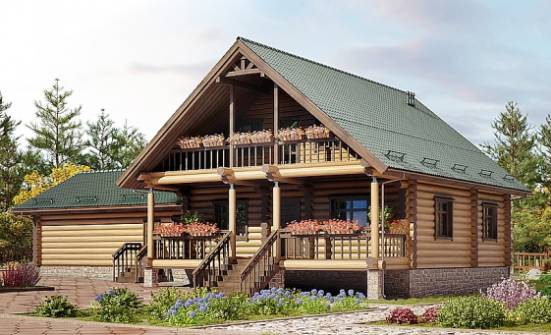 270-002-П Проект двухэтажного дома с мансардой, гараж, просторный домик из дерева Черкесск | Проекты домов от House Expert