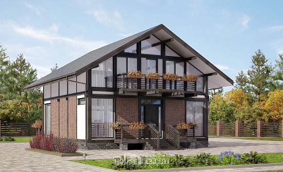 170-007-П Проект двухэтажного дома мансардный этаж, классический загородный дом из дерева Черкесск | Проекты домов от House Expert