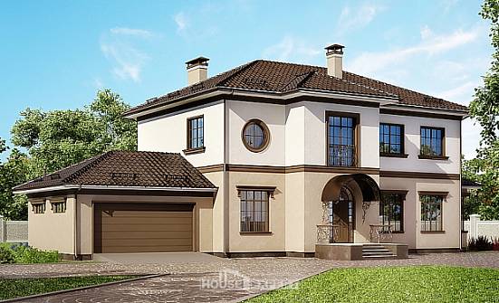 290-004-Л Проект двухэтажного дома и гаражом, уютный коттедж из кирпича Черкесск | Проекты домов от House Expert
