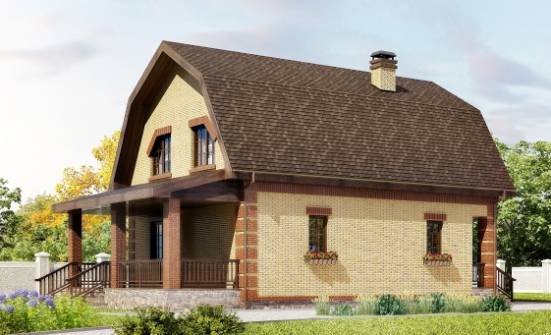 130-005-Л Проект двухэтажного дома мансардный этаж, экономичный дом из бризолита Черкесск | Проекты домов от House Expert