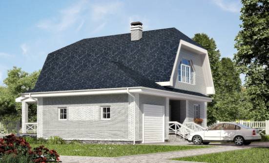 160-006-Л Проект двухэтажного дома мансардой, гараж, красивый коттедж из твинблока Карачаевск | Проекты домов от House Expert