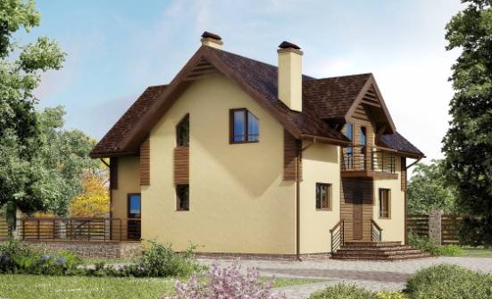 150-009-Л Проект двухэтажного дома с мансардой, современный дом из блока Черкесск | Проекты домов от House Expert