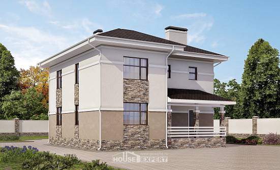 150-014-П Проект двухэтажного дома, современный домик из газосиликатных блоков Черкесск | Проекты домов от House Expert