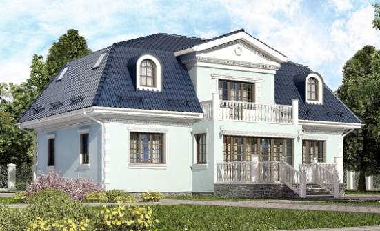 210-004-Л Проект двухэтажного дома с мансардным этажом, уютный дом из арболита Карачаевск | Проекты домов от House Expert