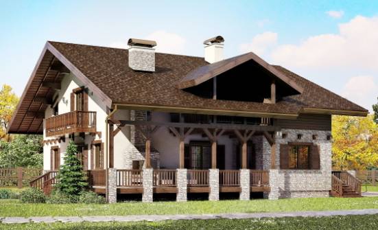250-003-П Проект двухэтажного дома мансардный этаж, уютный загородный дом из поризованных блоков Карачаевск | Проекты домов от House Expert