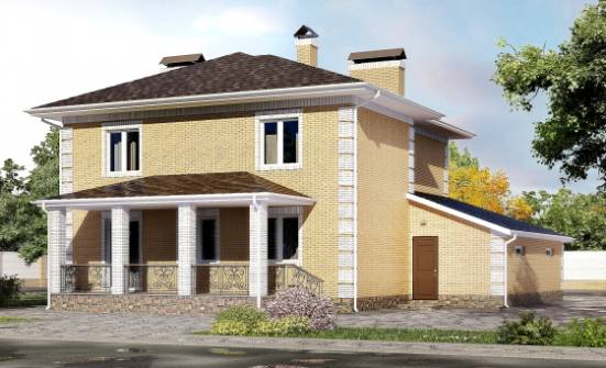 220-006-Л Проект двухэтажного дома и гаражом, просторный загородный дом из газосиликатных блоков Черкесск | Проекты домов от House Expert