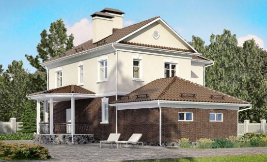 190-002-Л Проект двухэтажного дома, гараж, классический домик из газосиликатных блоков Черкесск | Проекты домов от House Expert