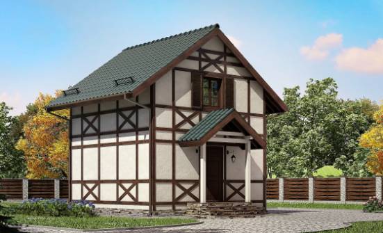 060-002-П Проект двухэтажного дома с мансардой, эконом загородный дом из дерева Карачаевск | Проекты домов от House Expert