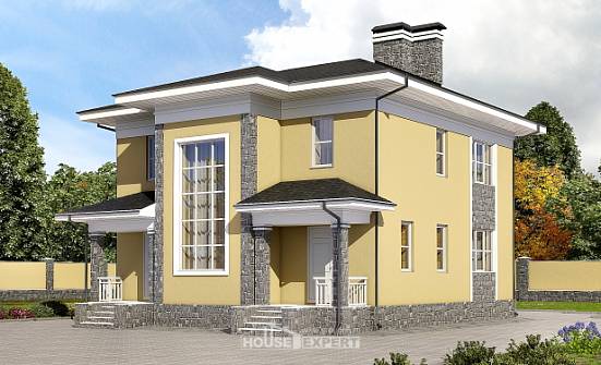 155-011-Л Проект двухэтажного дома, современный дом из газосиликатных блоков Карачаевск | Проекты домов от House Expert