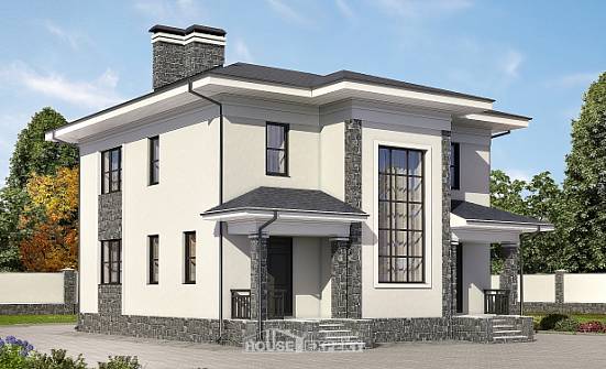 155-011-П Проект двухэтажного дома, доступный загородный дом из теплоблока Черкесск | Проекты домов от House Expert