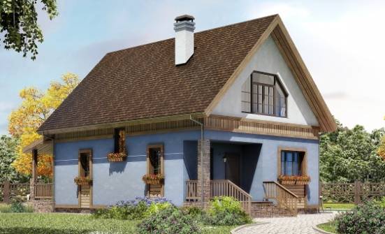 130-003-Л Проект двухэтажного дома мансардой, компактный домик из керамзитобетонных блоков Карачаевск | Проекты домов от House Expert