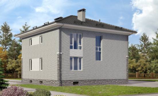 275-004-П Проект трехэтажного дома и гаражом, классический загородный дом из кирпича Карачаевск | Проекты домов от House Expert