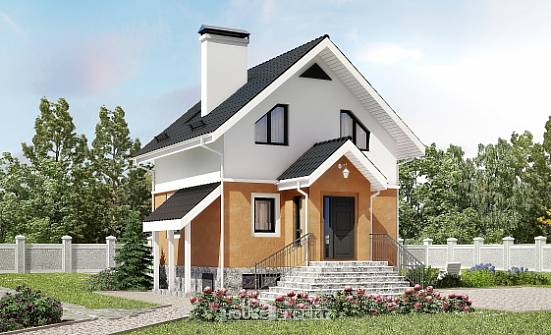 100-005-Л Проект трехэтажного дома с мансардным этажом, компактный коттедж из пеноблока Карачаевск | Проекты домов от House Expert