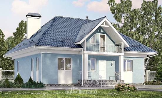 200-002-П Проект двухэтажного дома мансардный этаж, средний дом из твинблока Черкесск | Проекты домов от House Expert