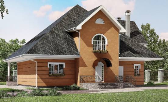 310-001-П Проект двухэтажного дома с мансардным этажом, уютный загородный дом из блока Черкесск | Проекты домов от House Expert