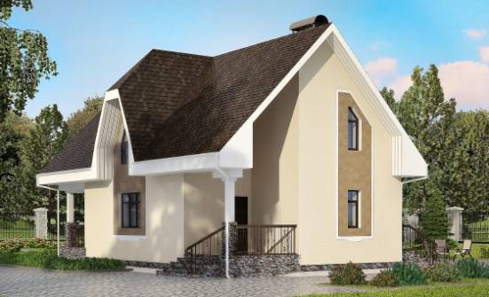 125-001-Л Проект двухэтажного дома с мансардным этажом, уютный загородный дом из теплоблока Черкесск | Проекты домов от House Expert
