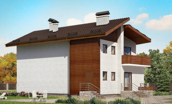 180-009-П Проект двухэтажного дома с мансардным этажом, красивый домик из кирпича Черкесск | Проекты домов от House Expert