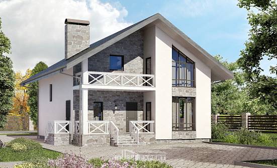 155-001-Л Проект двухэтажного дома мансардный этаж, гараж, современный загородный дом из блока Карачаевск | Проекты домов от House Expert
