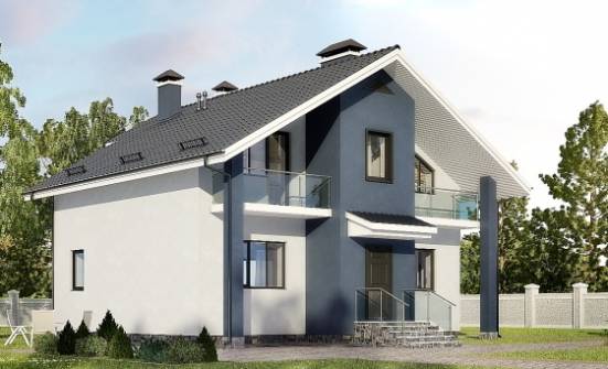 150-005-П Проект двухэтажного дома мансардой, доступный загородный дом из арболита Карачаевск | Проекты домов от House Expert