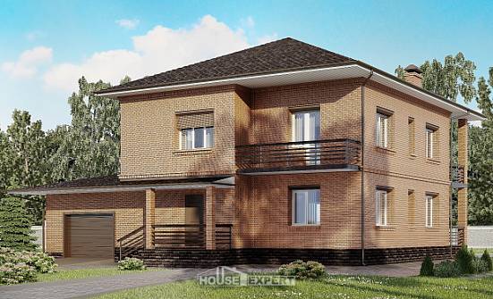 245-003-Л Проект двухэтажного дома, гараж, современный загородный дом из кирпича Черкесск | Проекты домов от House Expert
