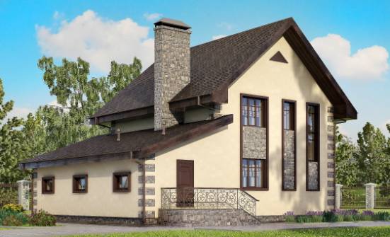 160-004-П Проект двухэтажного дома, гараж, бюджетный домик из бризолита Черкесск | Проекты домов от House Expert