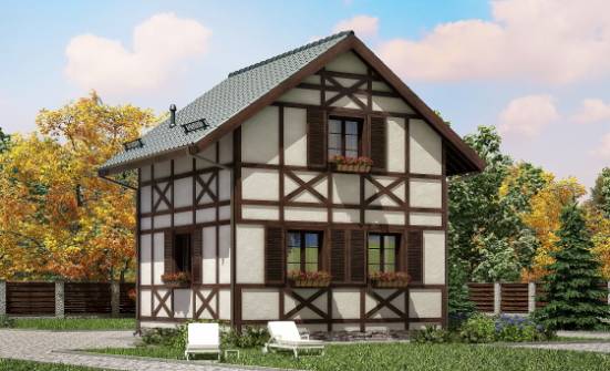 060-002-П Проект двухэтажного дома с мансардой, эконом загородный дом из дерева Карачаевск | Проекты домов от House Expert