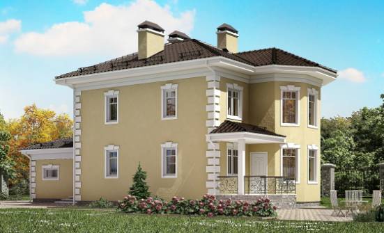 150-006-Л Проект двухэтажного дома, гараж, бюджетный загородный дом из бризолита Черкесск | Проекты домов от House Expert