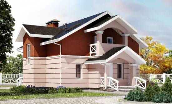 155-009-Л Проект двухэтажного дома с мансардой, простой коттедж из теплоблока Карачаевск | Проекты домов от House Expert