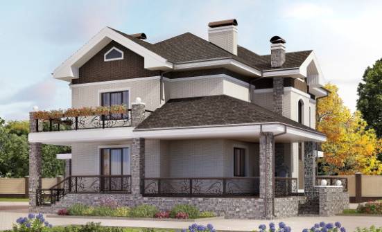 365-001-Л Проект трехэтажного дома, гараж, современный домик из кирпича Карачаевск | Проекты домов от House Expert
