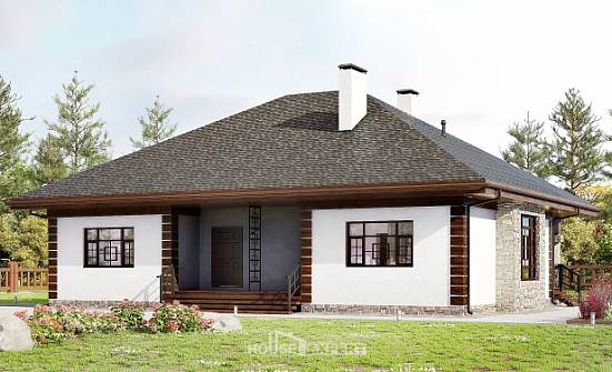 135-003-П Проект одноэтажного дома, доступный коттедж из бризолита Карачаевск | Проекты домов от House Expert