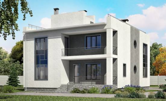 255-001-П Проект двухэтажного дома и гаражом, красивый загородный дом из теплоблока Черкесск | Проекты домов от House Expert
