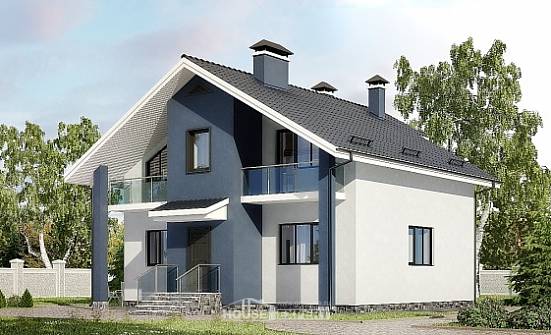 150-005-П Проект двухэтажного дома мансардой, доступный загородный дом из арболита Карачаевск | Проекты домов от House Expert
