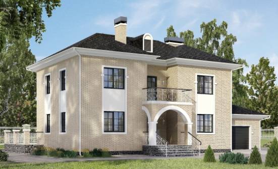 180-006-П Проект двухэтажного дома и гаражом, классический домик из кирпича Черкесск | Проекты домов от House Expert