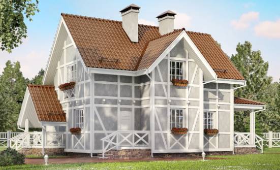 160-003-Л Проект двухэтажного дома мансардой, компактный коттедж из теплоблока Карачаевск | Проекты домов от House Expert