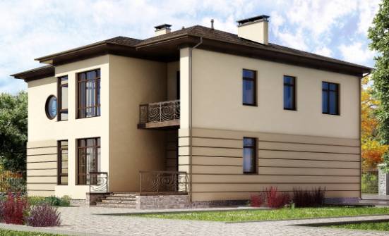 300-006-П Проект двухэтажного дома и гаражом, большой коттедж из кирпича Карачаевск | Проекты домов от House Expert