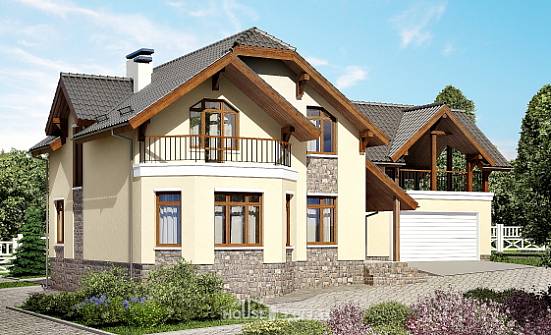 255-003-П Проект трехэтажного дома мансардный этаж, гараж, классический загородный дом из газосиликатных блоков Карачаевск | Проекты домов от House Expert