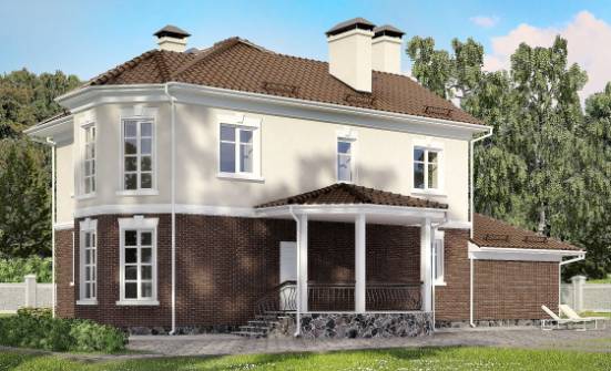190-002-Л Проект двухэтажного дома, гараж, классический домик из газосиликатных блоков Черкесск | Проекты домов от House Expert