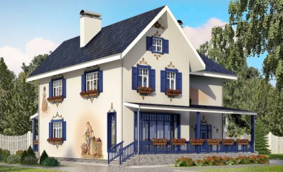 180-003-П Проект двухэтажного дома, современный коттедж из кирпича Черкесск | Проекты домов от House Expert