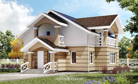 155-009-П Проект двухэтажного дома с мансардой, экономичный дом из пеноблока Черкесск | Проекты домов от House Expert