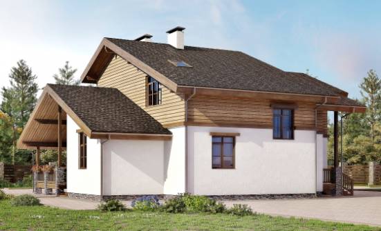 210-006-П Проект двухэтажного дома с мансардным этажом, уютный коттедж из кирпича Карачаевск | Проекты домов от House Expert