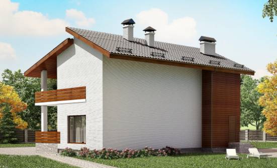 180-009-П Проект двухэтажного дома с мансардным этажом, красивый домик из кирпича Черкесск | Проекты домов от House Expert