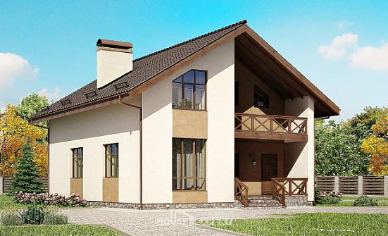 170-002-П Проект двухэтажного дома с мансардным этажом, уютный загородный дом из твинблока Черкесск | Проекты домов от House Expert