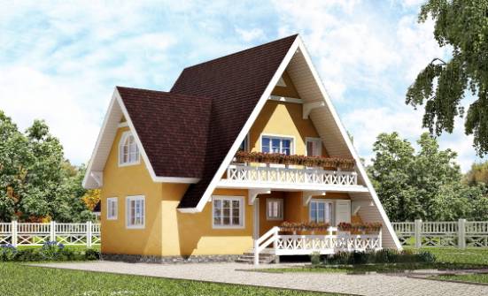 155-008-П Проект двухэтажного дома мансардный этаж, современный дом из дерева Черкесск | Проекты домов от House Expert