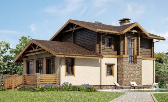 170-004-П Проект двухэтажного дома с мансардным этажом и гаражом, классический домик из пеноблока из дерева Черкесск | Проекты домов от House Expert