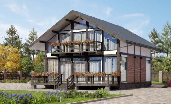 170-007-П Проект двухэтажного дома мансардный этаж, классический загородный дом из дерева Черкесск | Проекты домов от House Expert