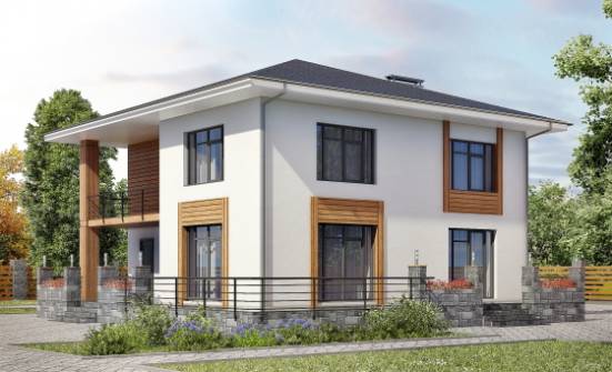 180-015-П Проект двухэтажного дома, недорогой дом из пеноблока Черкесск | Проекты домов от House Expert