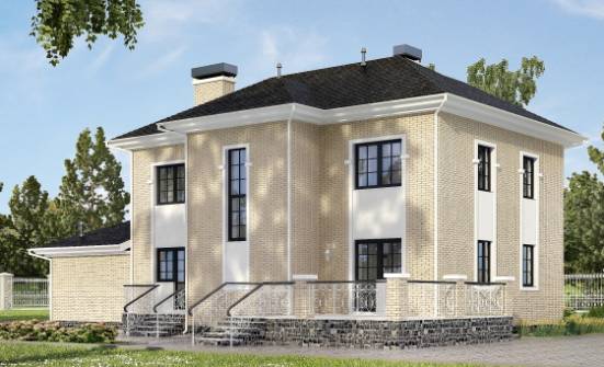 180-006-П Проект двухэтажного дома и гаражом, классический домик из кирпича Черкесск | Проекты домов от House Expert