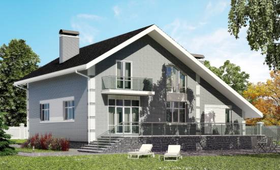 190-006-Л Проект двухэтажного дома с мансардным этажом и гаражом, средний дом из пеноблока Черкесск | Проекты домов от House Expert