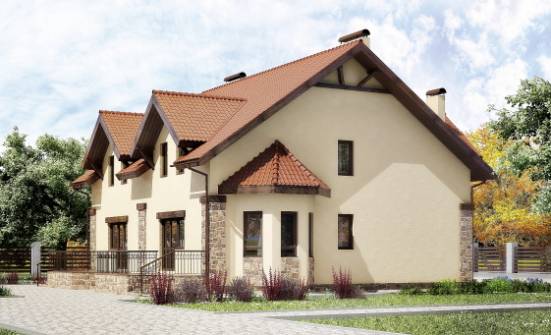 240-001-П Проект двухэтажного дома с мансардным этажом, современный дом из бризолита Черкесск | Проекты домов от House Expert